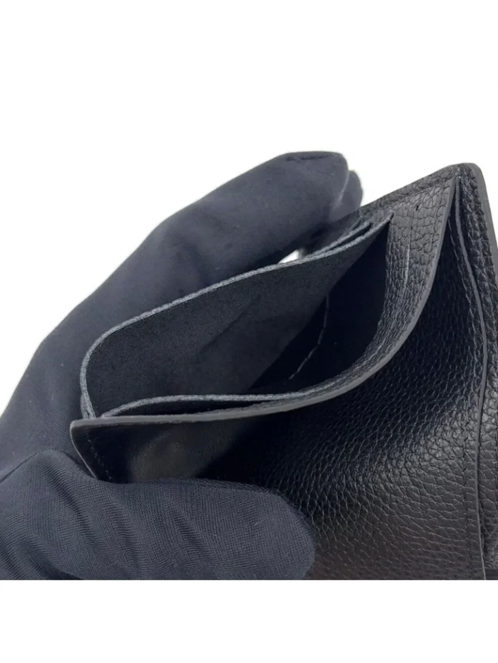 Louis Vuitton Portefeuille Calf Correspondence Leather Black Bi Foldwallet